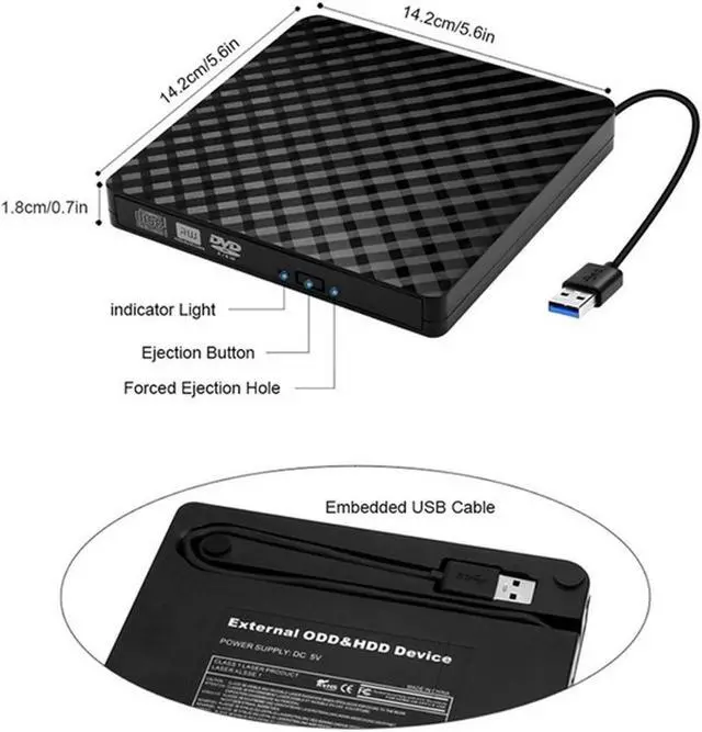 Alt view image 5 of 7 - USB 3.1 Type C/USB3.0 External CD DVD RW Optical Drive DVD Burner DVD Writer Super Drive For Laptop Notebook
