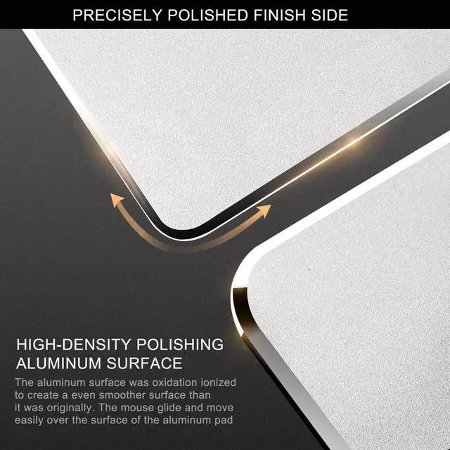 Alt view image 7 of 7 - Aluminum mouse pad Strong sensitivity for mouse, 8.66"x7.08"x0.08",Non-slip Base,Resistant to dirt,Easy to clear mouse pad with Micro Sand Blasting Aluminum Surface for Fast and Accurate Control
