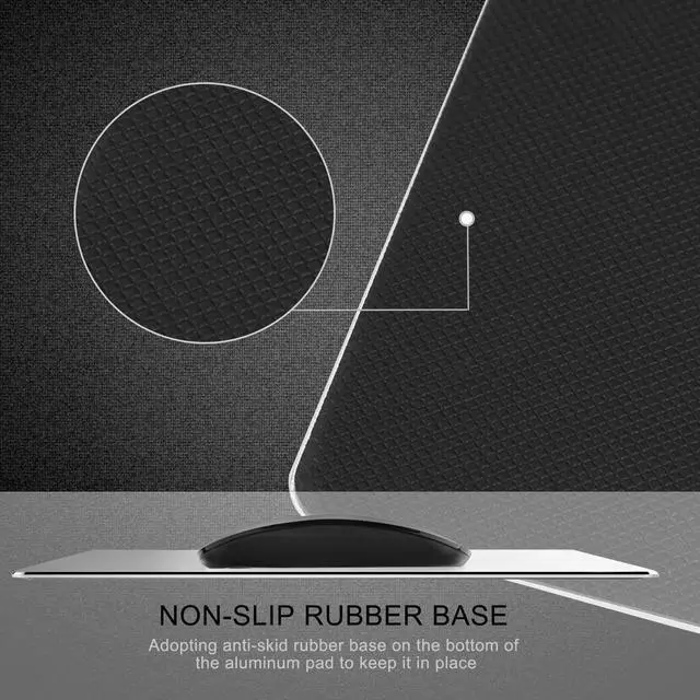 Alt view image 6 of 7 - Aluminum mouse pad Strong sensitivity for mouse, 8.66"x7.08"x0.08",Non-slip Base,Resistant to dirt,Easy to clear mouse pad with Micro Sand Blasting Aluminum Surface for Fast and Accurate Control