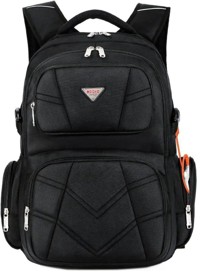 Alt view image 2 of 7 - SOCKO 17.3 Inch Shockproof Laptop Backpack with USB Port / Roomy Lightweight Water Resistant Business Travel Bag / Multi-functional Casual Daypack Bookbag School Bag College Back Pack,Black