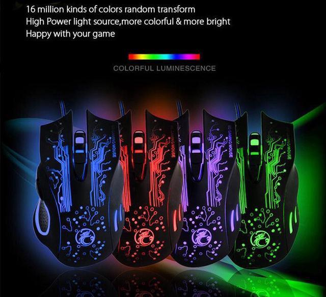 Alt view image 3 of 5 - Professional Wired Gaming Mouse, X9 Gaming Mice 6 Button 2400 DPI LED Optical USB Gamer Computer Mouse Mice Cable Mouse for Pro Game Notebook, Laptop, PC, Computer