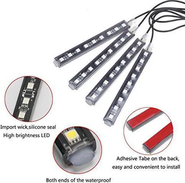 Alt view image 4 of 7 - 4in 1 RGB Car Interior Floor Decoration Atmosphere Colorful Neon Light Lamp 36 LED with Wireless Remote Control