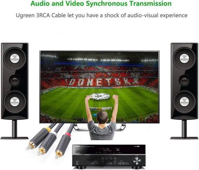 Alt view image 6 of 7 - 3RCA Male to 3RCA Male Video Audio Stereo Cable Subwoofer Cable Audio Cable for Connecting Your VCR, DVD, HDTV and Other Home Theater Audio Video Equipment, 4.5 Feets
