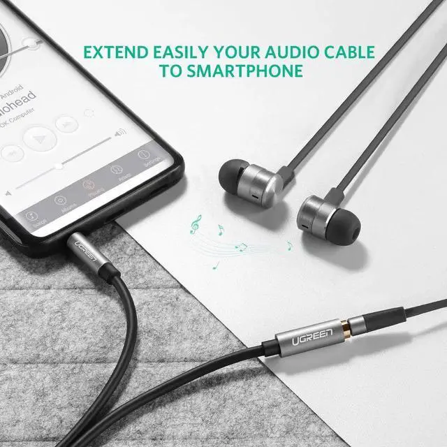 Alt view image 4 of 7 - Headphone Extension Cable, 3.5mm Stereo Audio Cable Male to Female AUX Cord Adapter Compatible iPhone iPad iPod Speaker Smartphone Tablets & More -Black(3.3FT, 1meter)