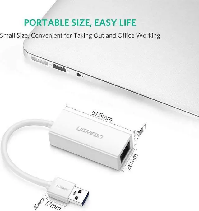 Alt view image 5 of 7 - USB 3.0 To Gigabit Ethernet RJ45 LAN (10/100/1000) Mbps Network Adapter For PC-White