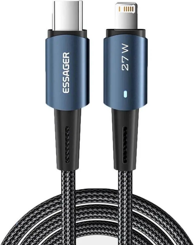 Main image of PD27W USB C to Lightning Cable,3A Fast Charging [Apple MFi Certified] Nylon Braided Charger Cord for iPhone 14/13 Pro/13 Pro Max/12 Pro/11 Pro Max/X/XS, iPad, AirPods Pro (3.3FT, 1-PACK)