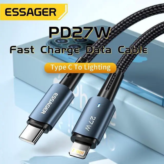 Alt view image 2 of 7 - 27W PD USB C to Lightning Cable (10FT, 2-PACK), Fast Charging Compatible with iPhone 14 13 12 11 Pro Max Mini XR XS 8 SE iPad