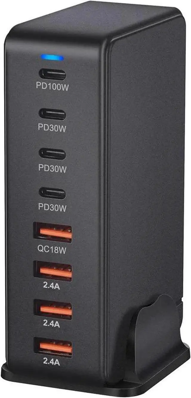 Main image of 240W 8-Prots GaN USB C Charger Block QC3.0 Fast Charging GaN Charger Mobile Phone Quick Charging Type C Desk for IPhone Xiaomi Samsung - Black