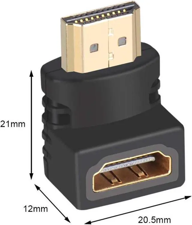 Alt view image 3 of 7 - 270 & 90 Degree Male to Female HDMI Adapter, Gold-Plated 3D Supported TV Connector, 4-Pack