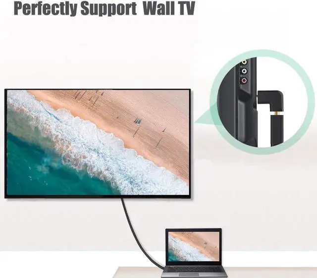 Alt view image 5 of 7 - 270 & 90 Degree Male to Female HDMI Adapter, Gold-Plated 3D Supported TV Connector, 4-Pack