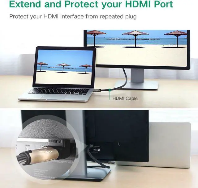 Alt view image 7 of 7 - 270 & 90 Degree Male to Female HDMI Adapter, Gold-Plated 3D Supported TV Connector, 4-Pack