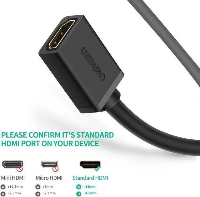 Alt view image 2 of 7 - HDMI Extension Cable Male to Female 0.5m 1m 2m HDMI 4K 3D 1.4v HDMI Extended Cable for HD TV LCD Laptop PS3 Projector (1.65 Feet,0.5 Msters)