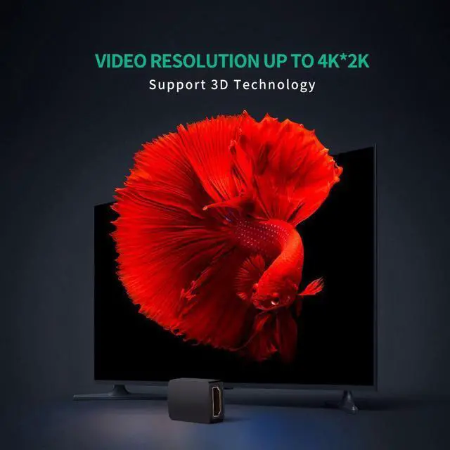 Alt view image 7 of 7 - 4 Pack HDMI Adapter Gold Plated HDMI Female to Female Connector Supports 3D 4K 1080P HDMI Extender for TV Stick, Roku Stick, Chromecast, Xbox, PS4, PS3, Nintendo Switch