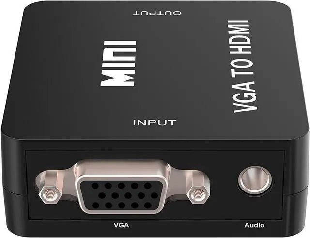 Alt view image 4 of 7 - VGA to HDMI Mini VGA to HDMI Converter with 1080P Audio Adapter Connector for Notebook PC for HDTV for PC Laptop Display Computer Mac Projector (Black)