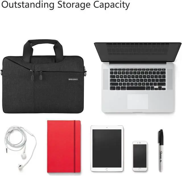 Alt view image 6 of 7 - WIWU 11.1 / 11.6 Inch Laptop Bag Message Bag with Straps for Men Briefcase Waterproof Laptop Case Laptop Bags Computer Bag Gifts for Men Laptop Sleeve Case Business Travel Bag (11 inch, Black)