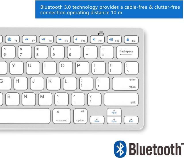 Alt view image 4 of 7 - Bluetooth Keyboard, Universal Wireless Bluetooth Keyboard Ultra Slim for Apple iOS iPad Pro, mini 4, iPhone X/8/7Plus/6, Android Tablets (Galaxy Tab), Windows Mac OS 6.0 & later (White)