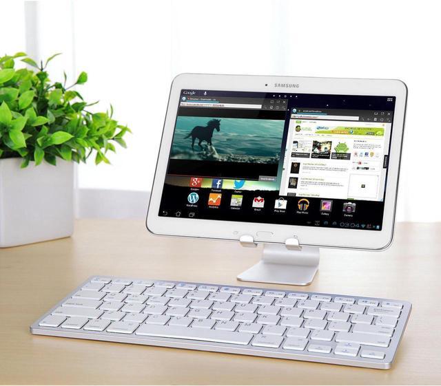 Alt view image 2 of 7 - Bluetooth Keyboard, Universal Wireless Bluetooth Keyboard Ultra Slim for Apple iOS iPad Pro, mini 4, iPhone X/8/7Plus/6, Android Tablets (Galaxy Tab), Windows Mac OS 6.0 & later (White)