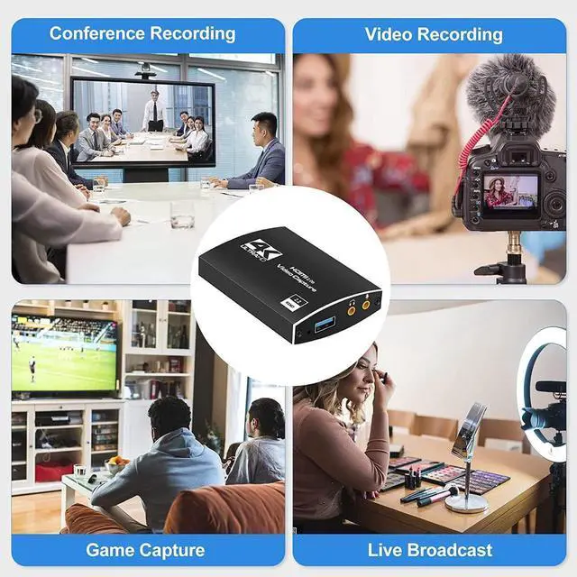 Alt view image 7 of 7 - Video Capture Card, 4K@60Hz HDMI to USB3.0/Type-C Capture Card,Game Capture Card for Live Streaming/Video Recording/Screen Sharing/Game Playing, Recording Work with PC/PS4/XBOX/Switch/DSLR/OBS