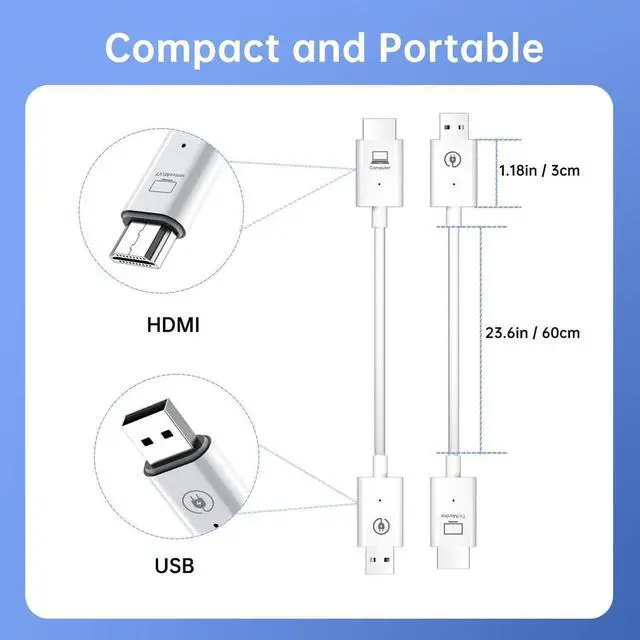 Alt view image 5 of 7 - Wireless HDMI USB Extender Kit, TV Transmitter & Receiver for HD 1080P 60Hz, Stream Video and Audio from: Laptops, PC, Cable Box, Satellite Box, Blu-ray, DVD, PS4, Xbox,Black