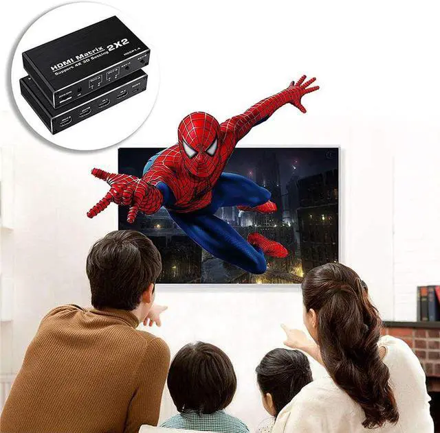 Alt view image 5 of 7 - HDMI Matrix 2x2, 4K HDMI Matrix Switch, Support LPCM/Dolby/DTS LPCM 7.1 audio format, 1080P 3D, HDCP 1.4 ,YUV 4:2:0 , IR Remote (OZJ3)