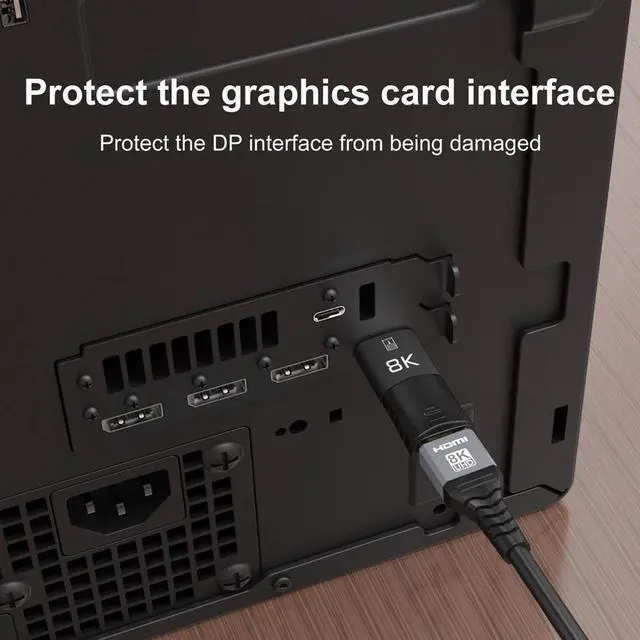 Alt view image 4 of 7 - 8K DP to HDMI cable Adapter, DisplayPort Male to Female HDMI Cable Converter Adaptor For HP/DELL Laptop PC Display Projector Monitor