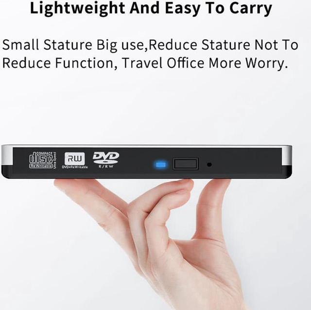 Alt view image 6 of 7 - External DVD Drive, USB 3.0/Type C Dual Port Portable Slim DVD Drive,DVD Player High Speed Data Transfer Perfect for Mac OS/ Win7/Win8/Win10/Vista PC Desktop Laptop, Silver