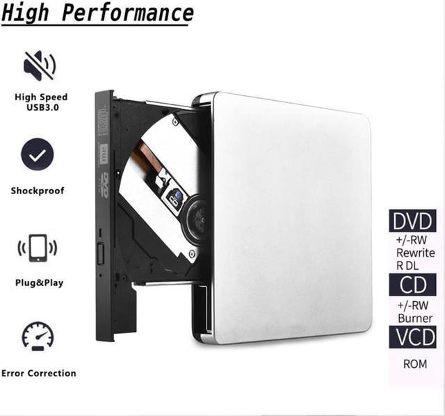 Alt view image 5 of 7 - External DVD Drive, USB 3.0/Type C Dual Port Portable Slim DVD Drive,DVD Player High Speed Data Transfer Perfect for Mac OS/ Win7/Win8/Win10/Vista PC Desktop Laptop, Silver