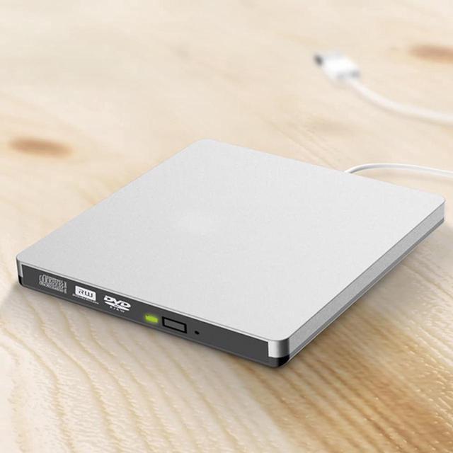 Alt view image 7 of 7 - External DVD Drive, USB 3.0/Type C Dual Port Portable Slim DVD Drive,DVD Player High Speed Data Transfer Perfect for Mac OS/ Win7/Win8/Win10/Vista PC Desktop Laptop, Silver