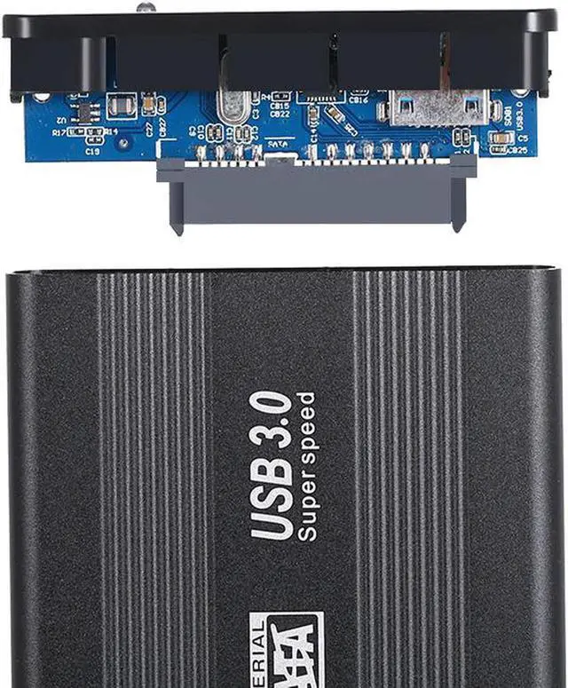 Alt view image 4 of 7 - 2.5-Inch SATA to USB 3.0 Tool-Free External Hard Drive Enclosure [Optimized for SSD, Support UASP SATA III] Black, 2-Pack