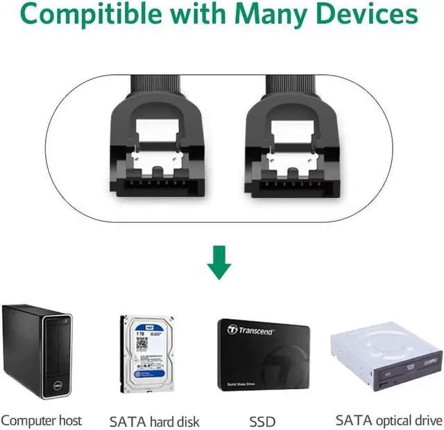Alt view image 6 of 7 - SATA III Cable, SATA III 3 Pack 6Gbps Straight HDD SDD Data Cable with Locking Latch 18 Inch for SATA HDD, SSD, CD Driver, CD Writer