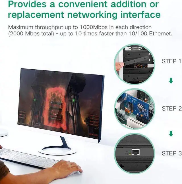 Alt view image 2 of 6 - 1000Mbps Gigabit Ethernet 10/100/1000M RJ-45 PCI Express PCI-E Network Card LAN Adapter Converter High quality