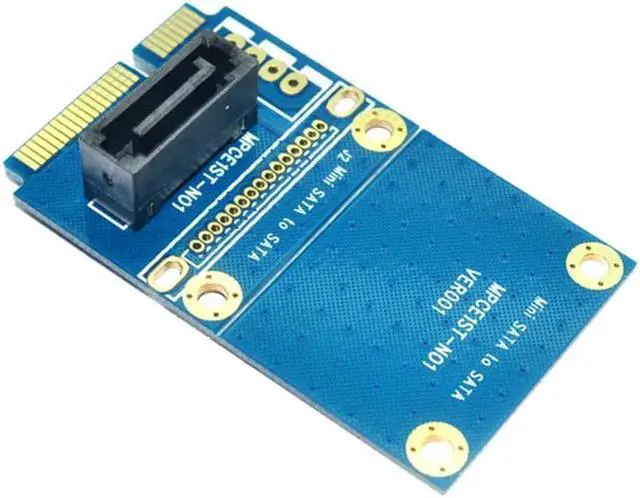 Alt view image 2 of 5 - MSATA to SATA Riser card motherboard mini pcie to 7PIN SATA SSD solid state Hard Drive Disk Delock PCI E SSD Converter