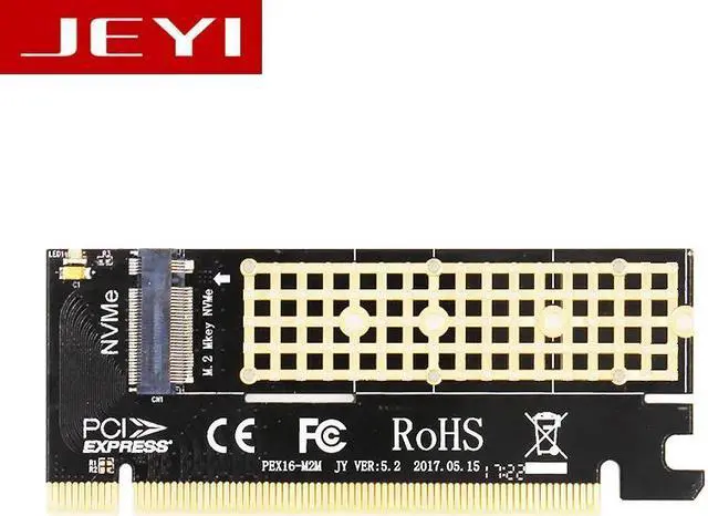 Alt view image 6 of 6 - JEYI MX16 M.2 NVMe SSD NGFF TO PCIE 3.0 X16 adapter M Key interface card Suppor PCI Express 3.0 x4 2230-2280 Size m.2 FULL SPEED