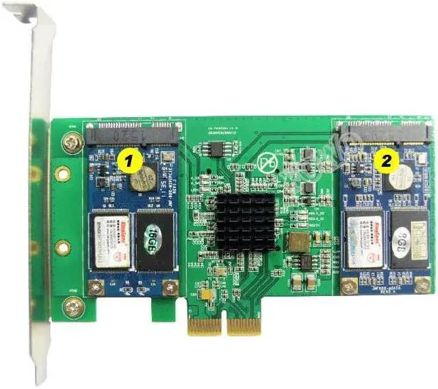 Alt view image 4 of 6 - mSATA expansion cards PCIe to 4 port MSATA solid state hard drive adapter card RAID card