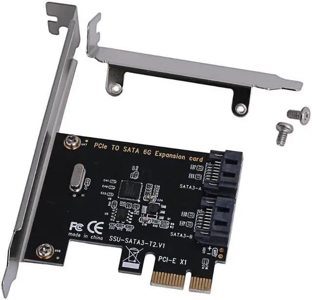 Alt view image 3 of 6 - PCI Express to SATA 3.0 2 Port SATA III 6G Controller Expansion Card Adapter