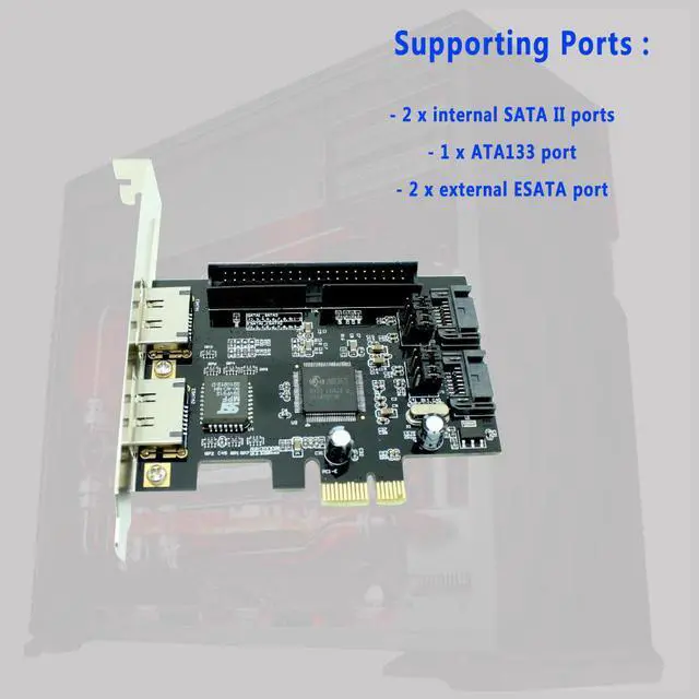 Alt view image 2 of 6 - PCIe express card 1Port IDE + 2port sata or eSATA combo PCI-Express RAID Controller Card for desktop PC computer support HDD/SDD