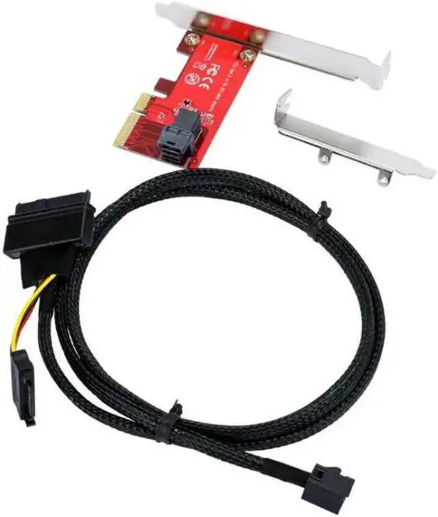 Main image of PCIe to U.2 (SFF-8643) Gen 3 /4 -Lane Card with Mini-SAS (SFF-8643) to U.2 (SFF-8639) Cable for 2.5" NVMe SSD