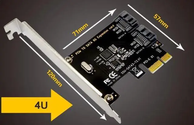 Alt view image 5 of 6 - PCIe PCI Express to SATA3.0 2-Port SATA III 6G Expansion Controller Card Adapter #L059#    hot