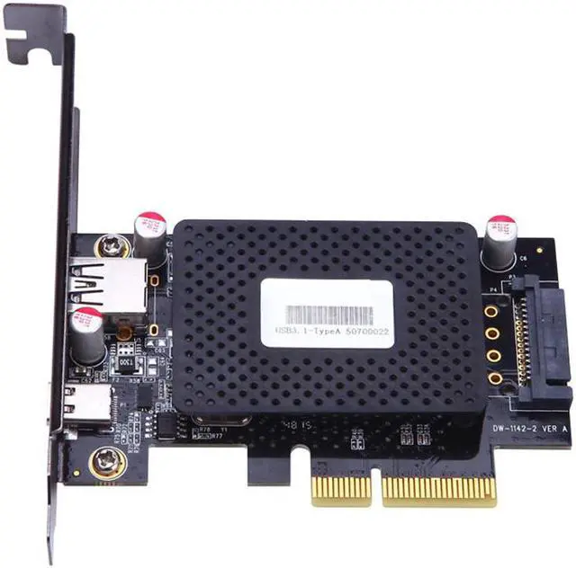 Main image of 10Gb/s PCIe to USB 3.1 Type-C + Type-A expansion card network adapters card FOR desktop PC computer ASM1142 Chip Protection case