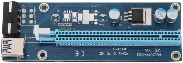 Alt view image 2 of 6 - Amify PCI-E PCI Express Riser Card 1x to 16x USB 3.0 6Pin SATA IDE Molex Power Supply for BTC Mining Miner