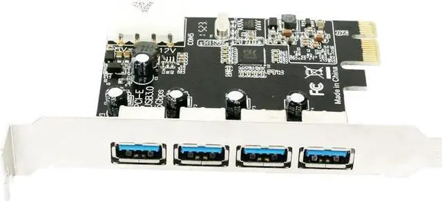 Alt view image 2 of 7 - 4 port USB 3.0 PCI-e Expansion Card PCI express PCIe USB 3.0 hub adapter 4-port USB3.0 controller USB 3 0 PCI e PCIe express 1x