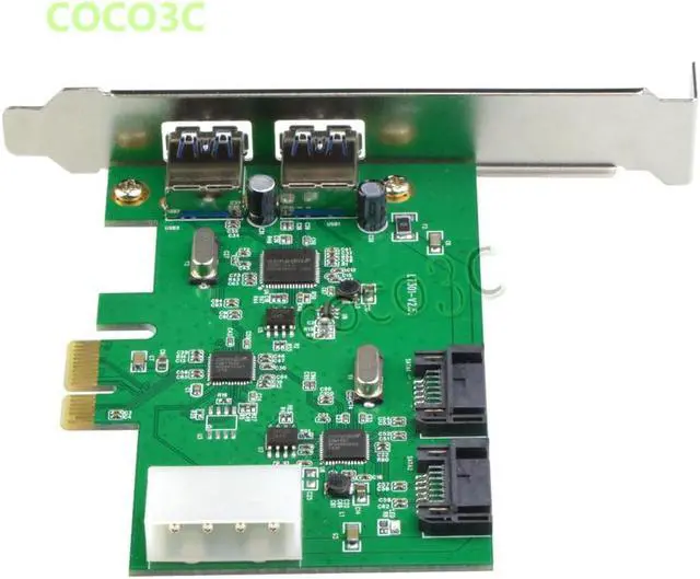Alt view image 5 of 6 - Internal 2 Ports SATA 6Gbps + 2 USB 3.0 PCI Express Controller Combo Card PCIe to Dual USB3.0 SATA 3.0 Port Multiplier