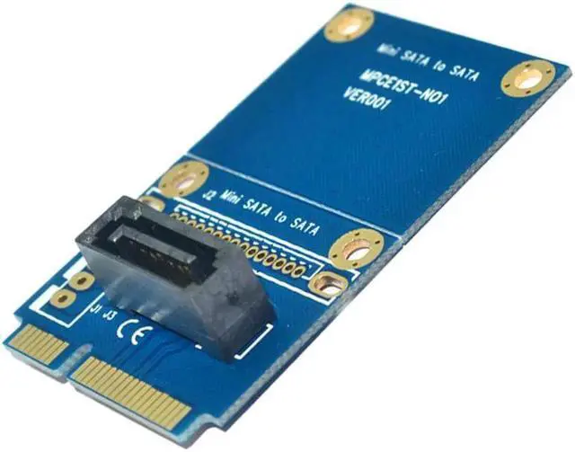 Alt view image 4 of 5 - MSATA to SATA Riser card motherboard mini pcie to 7PIN SATA SSD solid state Hard Drive Disk Delock PCI E SSD Converter