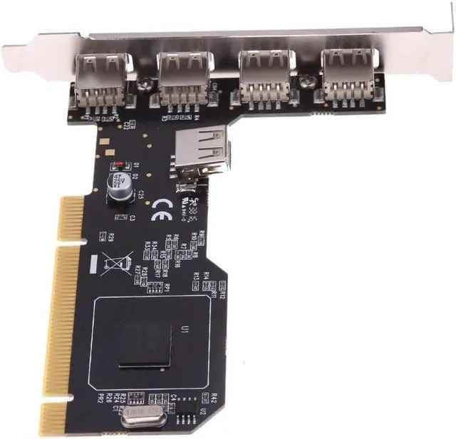 Alt view image 2 of 6 - 5 Ports USB 2.0 PCI Card HUB 480 Mbps High Speed PCI Controller Card Adapter PCI USB Expands Add on Card for Desktop Computer