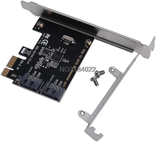 Alt view image 2 of 6 - PCIe PCI Express to SATA3.0 2-Port SATA III 6G Controller Expansion Card Adapter