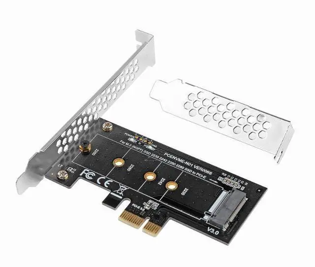 Alt view image 6 of 6 - M.2 NVME Adapter M.2 SSD to PCIE 3.0 X1 Expansion Card Converter Riser Card M Key Connector for M2 NGFF NVMe SSD hard drive