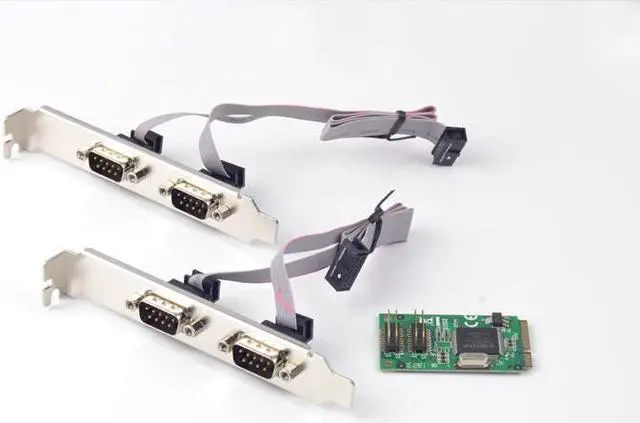 Main image of Amify Mini PCI-Express to 4 Port RS232 DB9 Pin Serial Card Chipset for MosChip MCS9904