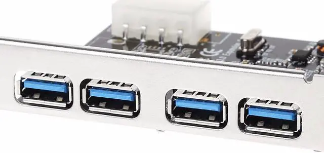 Alt view image 4 of 6 - Amify 4 Port USB 3.0 to PCI-E PCIe Expansion Card PCI Express 1x Adapter Card USB3.0 Hub Controller