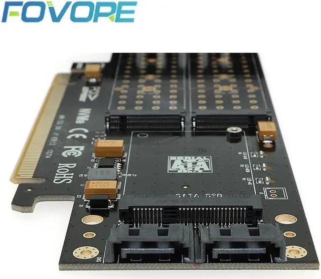 Alt view image 5 of 6 - M.2 NVMe SSD NGFF to PCIE 3.0 X16 adapter M Key B Key mSATA PCI Express 3.0 NVME m.2 SSD&m.2 AHCI NGFF & mSATA 3 in 1 converter
