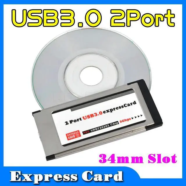 Main image of Super Speed Express Card ExpressCard 34mm to 5Gbps Dual 2 Ports USB 3.0 Card Add On Cards